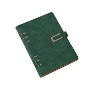 Raccoglitore ad anelli A5 Notebook a 6 anelli in pelle PU con carta di ricarica A5 per riunioni, viaggi e diario verde scuro