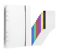 Raccoglitore ad Anelli A6 con 12 Pezzi Tasche Raccoglitore A6 Multicolore, Impermeabile e Trasparente Raccoglitore ad Anelli in Plastica Budget Binder per Carte, Contanti, Fattura, Casa, Ufficio
