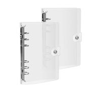 Raccoglitore ad Anelli A6 Trasparente in PVC Morbido Impermeabile, 2 Pezzi Quaderno ad Anelli Ricaricabile con Copertina Protettiva per Documenti - Resistente all'Usura, per Ufficio/Scuola