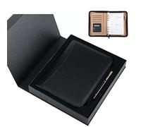 Raccoglitore ad anelli, Cartella portadocumenti in similpelle A5 con calcolatrice e raccoglitore a 6 anelli multicolore scatola regalo(Schwarz)