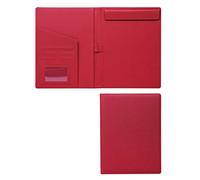 Raccoglitore ad anelli, Cartella portadocumenti Padfolio in pelle PU A4 con blocco for appunti multicolore(Red)