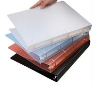 Raccoglitore ad anelli D da 4, formato A4, in PP trasparente e spesso, impermeabile, con 2 fori per fogli sciolti, adatto per cancelleria scolastica, documenti d'ufficio, archiviazione di riviste, for