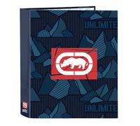 Safta ECKO UNLTD. Peaks - Raccoglitore a 4 anelli, ideale per bambini di diverse età, comodo e versatile, qualità e resistenza, 27 x 6 x 33 cm, colore blu navy