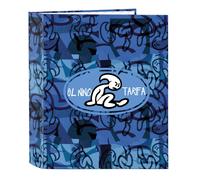 Safta EL BAMBINO ROLLER - Cartellina a 4 anelli, ideale per bambini di diverse età, comoda e versatile, qualità e resistenza, 27 x 6 x 33 cm, blu/nero, M, Casual