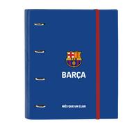Safta F.C. Barcellona 2ª attrezzatura: cartella 4 anelli da 35 cm con 100 fogli A4, ideale per bambini di diverse età, confortevole e versatile, qualità e resistenza, 27 x 3,5 x 32 cm, colore blu e