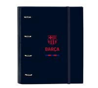 Safta F.C. Barcellona Corporativa - Cartella 4 anelli da 35 cm con 100 fogli A4, ideale per bambini di diverse età, comoda e versatile, qualità e resistenza, 27 x 3,5 x 32 cm, colore: blu navy