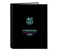 Safta F.C. Barcellona 3ª attrezzatura, cartella con fogli 4 anelli, ideale per bambini di diverse età, confortevole e versatile, qualità e resistenza, 26,5 x 33 cm, colore nero