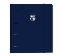 F.C. Barcellona - Carpeblock con 4 anelli da 35 mm, con ricambio, con 100 fogli A4, ideale per bambini di diverse età, confortevole e versatile, qualità e resistenza, 27 x 4 x 32 cm, blu