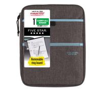 Raccoglitore ad anelli Five Star Zipper Binder da 1 pollice, con tasche interne e divisori, capacit totale di 375 fogli, grigio m lange/menta (2