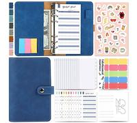 Raccoglitore ad anelli formato A6, con 6 fori, con tasche per raccoglitore, buste per soldi, fogli di bilancio, etichette adesive