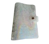 Raccoglitore ad anelli formato A6, ricaricabile, con 6 anelli rotondi, impermeabile, in PVC, per pianificazione personale e taccuino, colore: bianco argento