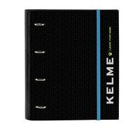 Safta KELME IRON - Raccoglitore a 4 anelli da 35 cm con 100 fogli A4, ideale per bambini di diverse età, comodo e versatile, qualità e resistenza, 27 x 3,5 x 32 cm, Nero, M, Casual