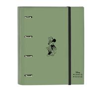 MINNIE MOUSE Mint Shadow - Cartella 4 anelli da 35 cm con 100 fogli A4, ideale per bambini di diverse età, comoda e versatile, qualità e resistenza, 27 x 3,5 x 32 cm, colore verde militare