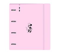 Safta MINNIE MOUSE NAIVE - Carpeblock con 4 anelli da 35 mm, con ricambio, con 100 fogli A4, ideale per bambini di diverse età, confortevole e versatile, qualità e resistenza, 27 x 4 x 32 cm, rosa