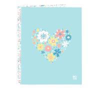 MOOS FIORI - Cartella con fogli 4 anelli, ideale per bambini di diverse età, comoda e versatile, qualità e resistenza, 26,5 x 33 cm
