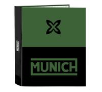 Safta -M657 Munich Caviar-Cartella Folio 4 anelli, ideale per bambini di diverse età, confortevole e versatile, qualità e resistenza, 27 x 6 x 33 cm, colore nero, standard (542310657)