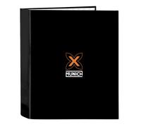 Safta Munich Lagoon - Cartellina a 4 anelli, ideale per bambini di diverse età, comoda e versatile, qualità e resistenza, 27 x 6 x 33 cm, Nero, M, Casual