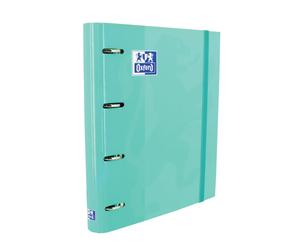 Raccoglitore ad anelli Oxford Europeanbinder Classic A4+ con griglia di ricambio 5x5 - Copertina extra rigida - Chiusura ad elastico - Colore Ice Mint