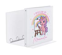 Raccoglitore ad anelli Personalizzato, tema unicorno, raccoglitore disegni per asilo
