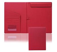 Raccoglitore ad anelli, Raccoglitore portadocumenti in pelle A4 con blocco note - Multicolore(Red)