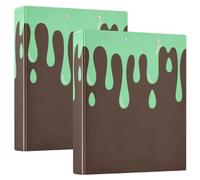 Raccoglitore ad anelli rotondi, 2 pezzi, 3,8 cm, con tasche, confezione da 1/2, per studenti universitari, 200 fogli, colore: verde e marrone