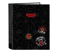 Raccoglitore ad anelli Stranger Things Nero A4 27 x 33 x 6 cm