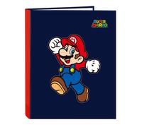 Raccoglitore ad anelli Super Mario World Blu Marino A4 26.5 x 33 x 4 cm