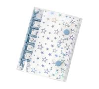 Raccoglitore ad anelli trasparente - Custodia protettiva per quaderno con stelle glitterate A7 | Custodia protettiva per quaderno ricaricabile - per raccoglitori, diario a fogli mobili, buste per