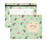 Raccoglitore Adorabile Cartelle Tasca per 3 Anelli Raccoglitore 2 Pack Studenti Ritorno a Scuola Riccio Animale Bambino Verde estuche para lapices