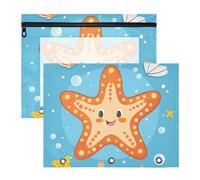 Raccoglitore adorabile perforatore a 3 fori per lettere A4 carta confezione da 2 studenti ritorno a scuola carino cartone animato stella marina blu