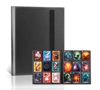 Raccoglitore Carte, 9 Tasche 360 Carte, Raccoglitore da Gioco, Album Portacarte Collezionabili, Trasparente Album Cartella Per Cartes da Gioco, Sportive, Foto (Nero)