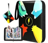 Raccoglitore Carte, Album, 50 Pagine con Maniche Rimovibili e Cerniera, Può Contenere 400 Carte, Porta Carte, Album Cartella da Collezione Regalo per Bambini