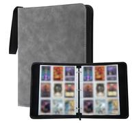 Raccoglitore Carte Magic,Album Porta Carte,Grigio,50 Pagine 900 Raccoglitore di Carte,Design Con Zip,Album per Carte Portatili Per Per la raccolta di giochi, regali e carte sportive