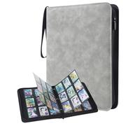 Raccoglitore Carte Pokemon, 50 pagine a doppia faccia (900 capacità), Album Carte in pelle PU impermeabile, adatto per la raccolta di Pokemon, TCG, MTG, Yugioh e altre carte （Grigio）