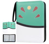 Raccoglitore Carte, Raccoglitore di Carte Impermeabile 4 Tasche, Album Porta Carte Adatto a 400 Carte con 50 Maniche Rimovibili, Album Carte con Cerniera in Pelle PU, Porta Carte per Ragazzi Ragazze