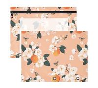 Raccoglitore con 3 occhielli rinforzati, portapenne, per raccoglitori a 3 anelli, confezione da 2 articoli per insegnanti e aule, carino Serviceberry, frutta, pesca