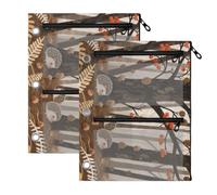 Raccoglitore con 3 tasche per raccoglitori, tasca con foresta autunnale, riccio
