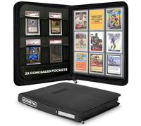 Raccoglitore con caricatore dall'alto - 35pt-55pt 7,6 x 10,2 cm, nero, portatile, raccoglitore per carte da 9 tasche, 216 slot porta carte rigido, 4 tasche per lastre PSA, Lorcana, Pokémon, MTG,