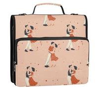 Raccoglitore con cerniera a 3 anelli da 3,8 cm, arancione chiaro, con manico e tracolla rimovibile, facile da trasportare, per scuola e ufficio