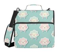 Raccoglitore con cerniera a 3 anelli per la scuola, con tracolla, tasche multiple, organizer per studenti di medie dimensioni, 3,8 cm, motivo cenere di pecora, colore: blu lago
