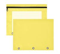 Raccoglitore con cerniera per raccoglitori a 3 anelli, confezione da 2 pezzi, per insegnanti, ufficio, giallo latte