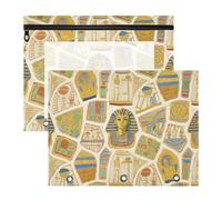 Raccoglitore con cerniera portapenne per raccoglitori a 3 anelli, confezione da 2 pezzi, per insegnanti, pittura artistica a casa, beige, Egitto, retrò