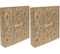 Raccoglitore con Meccanismo - A4 75 mm - Carta Kraft Marrone Naturale - Botanique (Confezione da 2)