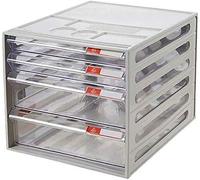 Raccoglitore da scrivania Armadio dati Scatola di immagazzinaggio trasparente a quattro strati Armadio portaoggetti in plastica A4 Tipo di cassetto (colore trasparente)