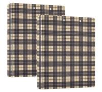 Raccoglitore dati a quadri nero beige con copertina tascabile, confezione da 1 raccoglitore da 3,8 cm, per ufficio e ufficio (28 x 21,6 cm)