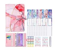 Raccoglitore di bilancio A6 in pelle PU copertina per notebook con buste con cerniera etichette adesivi righello organizzatore denaro sistema Bill Card Saving Planner compleanno amici colleghi