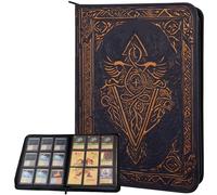 Raccoglitore di Carte Collezionabili - Album Carte a 9 Tasche con Zip - Card Binder/Cartella a Caricamento Laterale 360 per TCG - Pelle PU 3D - Per MTG, Disney Lorcana, Magic The Gathering - Blu