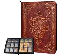 Raccoglitore di Carte Collezionabili - Album Carte a 9 Tasche con Zip - Card Binder/Cartella a Caricamento Laterale 360 per TCG - Pelle PU 3D - Per MTG, Disney Lorcana, Magic The Gathering - Rosso