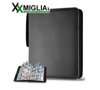 Raccoglitore di carte da 900 tasche con cerniera, porta carte e figurine Nero