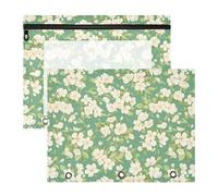 Raccoglitore di fiori di ciliegio verde raccoglitrice in plastica portatile cartella per documenti A4 lettera 2 Pack studenti forniture per la casa